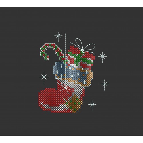 Файл вышивки Новогодний сапожок