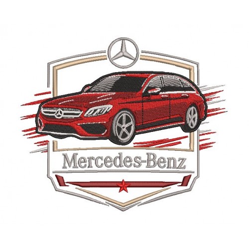 Файл вышивки Mercedes-Benz 20см / мерседес логотип автомобиль