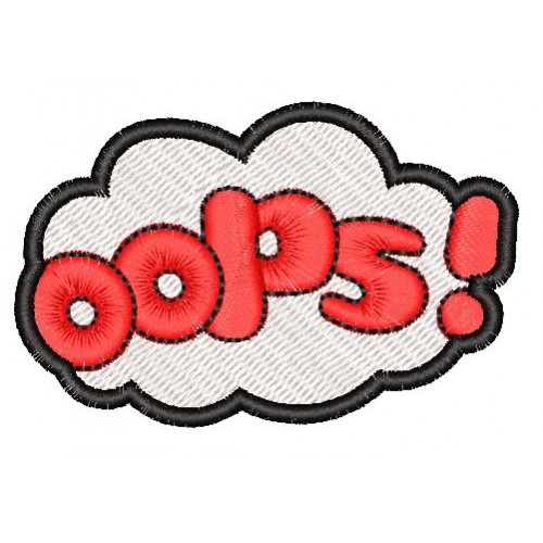 Файл вышивки Патч Oops-Упс  4*6см