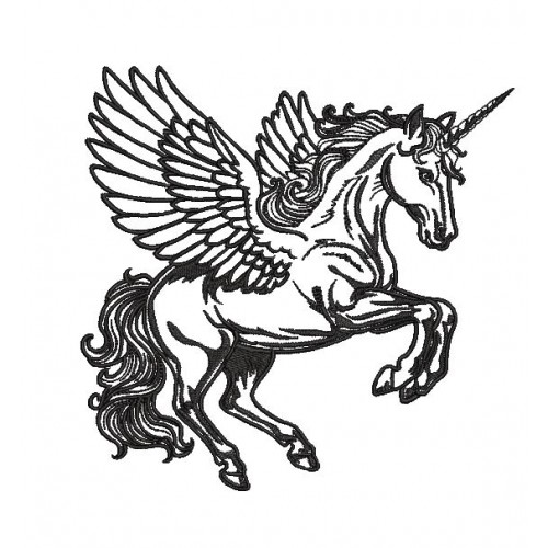 Файл вышивки Единорог контур