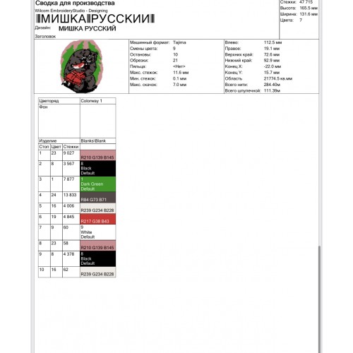 Файл вышивки Русский мишка
