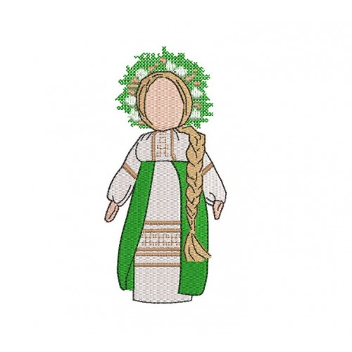 Файл вышивки Кукла народная зелёная