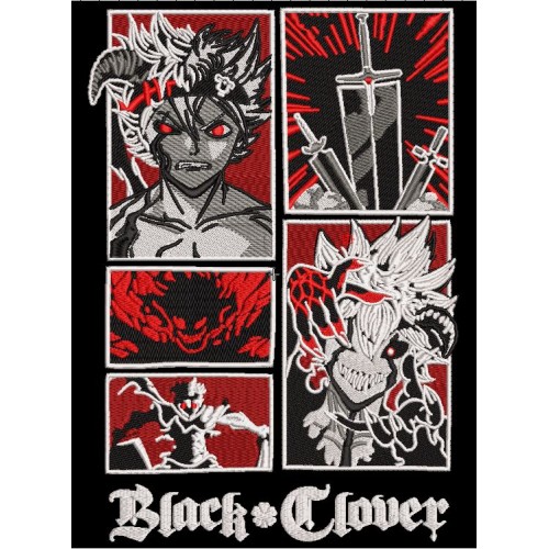 Файл вышивки Black Clover (аниме коллаж)