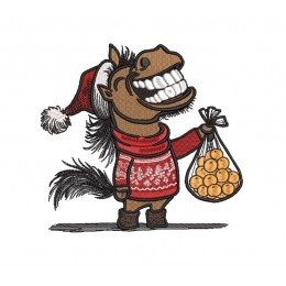 Новогодний конь с мандаринами