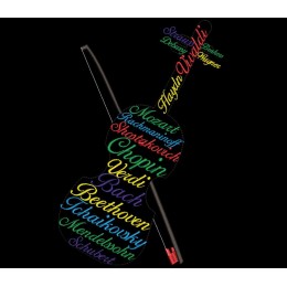 Скрипка с именами композиторов