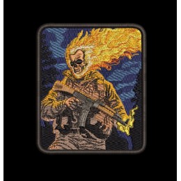 Шеврон Скелет с горящей головой