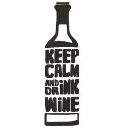 Keep calm and drink wine надпись в форме бутылки