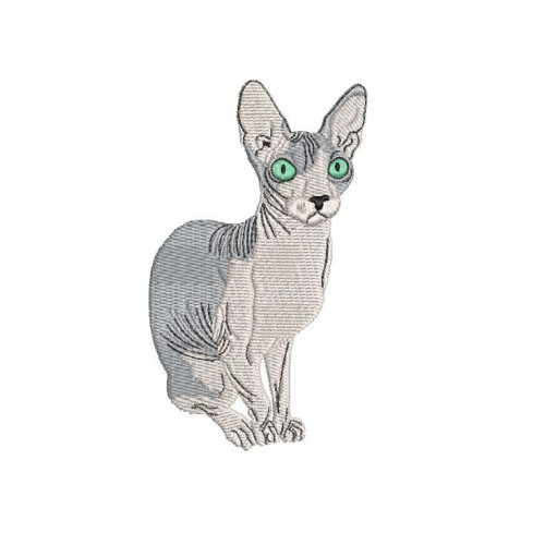 Файл вышивки Лысый кот сфинкс