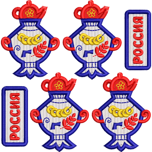 Файл вышивки Самовар для термонашивки