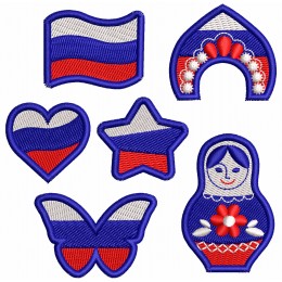 Файл вышивки День России для термонашивки