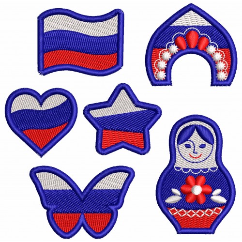 Файл вышивки День России для термонашивки