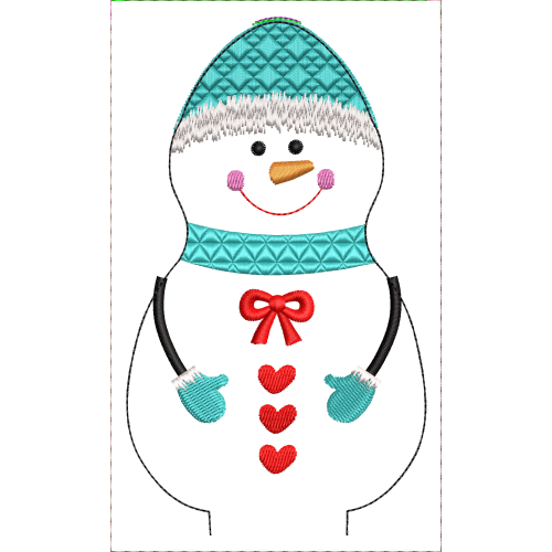 Файл вышивки Снеговик игрушка - брелок