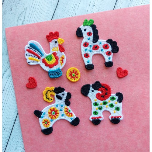 Файл вышивки дымковская игрушка термонашивка