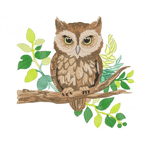 Файл вышивки Сова на ветке сидит