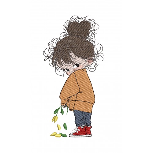 Файл вышивки Девочка застенчивая