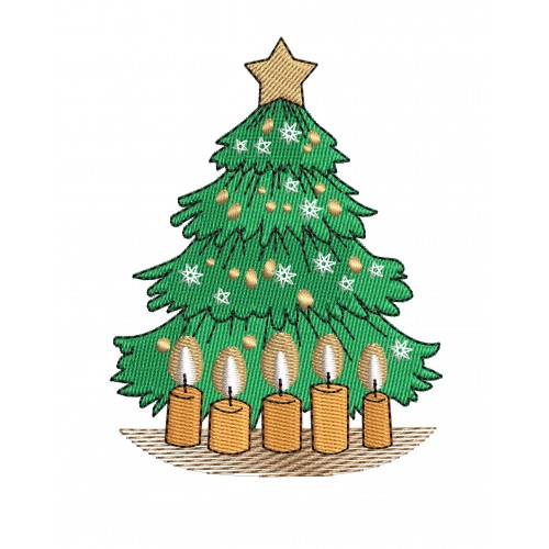 Файл вышивки Ёлка со свечами