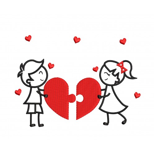 Файл вышивки Сердечко пазл