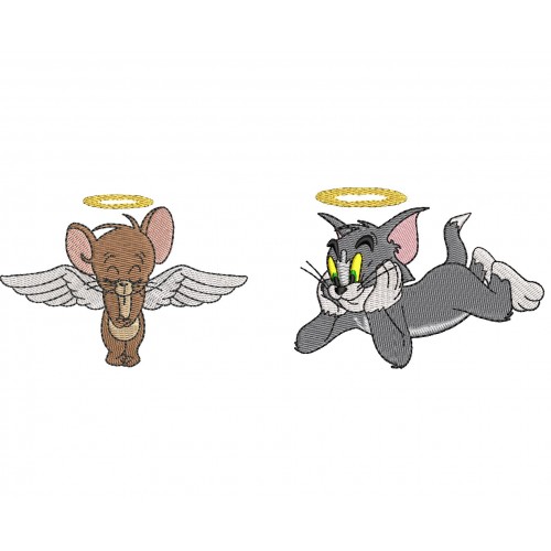 Файл вышивки Том и Джерри. Парные