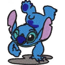 Stitch стоит на одной лапе