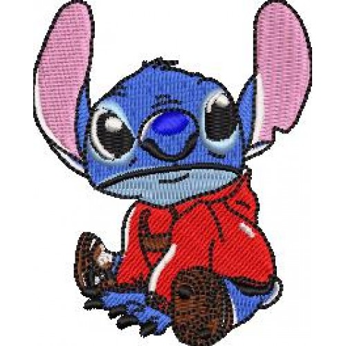 Файл вышивки Stitch в красной толстовке