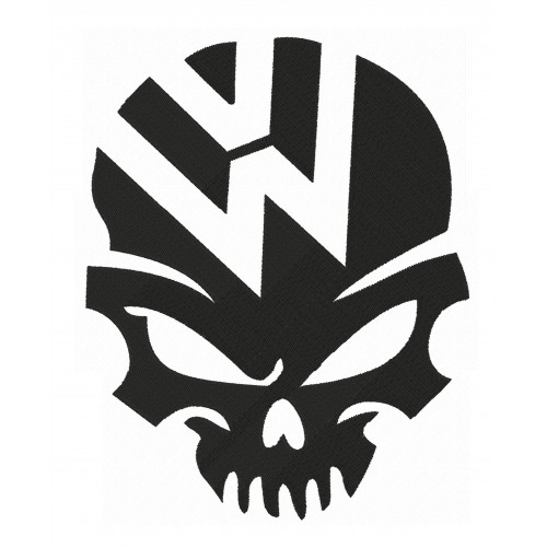 Файл вышивки volkswagen logo череп