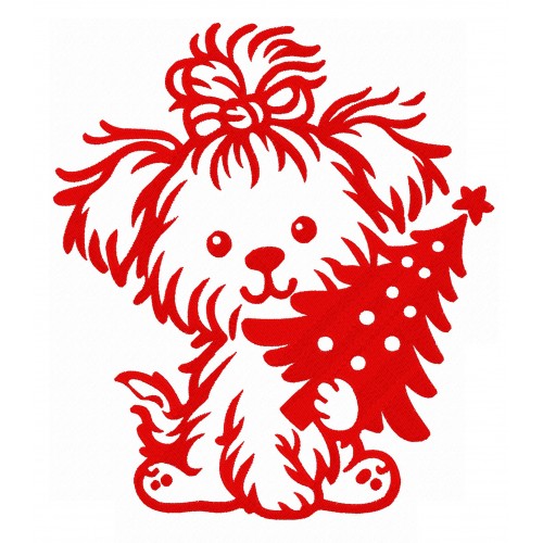 Файл вышивки Пёсель новогодний