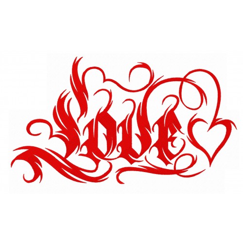 Файл вышивки Надпись Love c вензелями