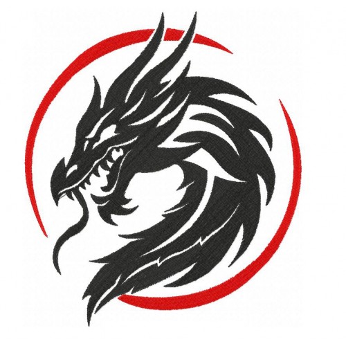 Файл вышивки Дракон в кругу