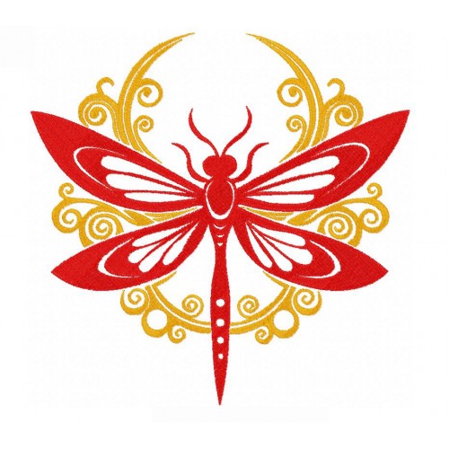 Файл вышивки Стрекоза в узоре