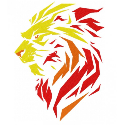 Файл вышивки Лев полигональный