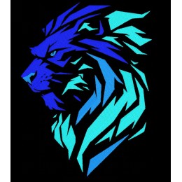 Файл вышивки Лев полигональный