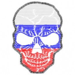 Файл вышивки Череп флаг России