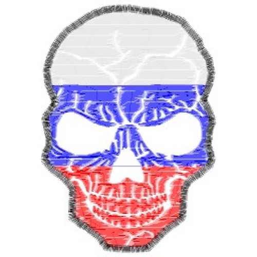 Файл вышивки Череп флаг России
