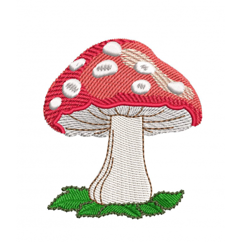 Файл вышивки Мухомор на листьях