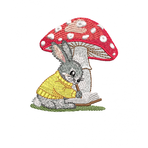 Файл вышивки Заяц под мухомором