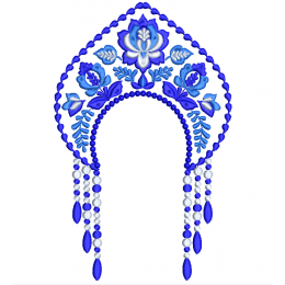 Кокошник гжель