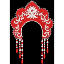 Кокошник красный