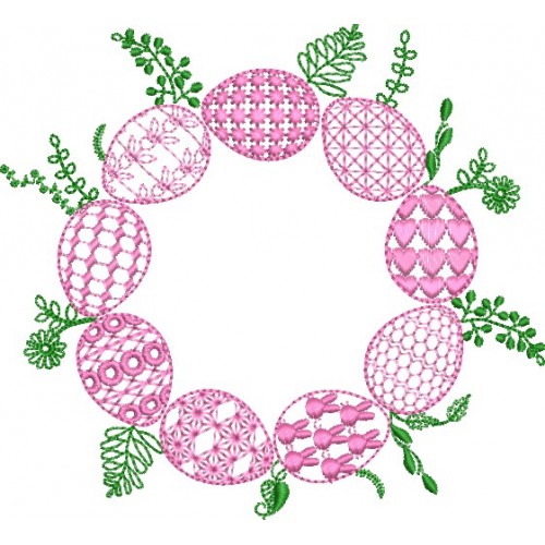Файл вышивки Пасхальные яйца венок