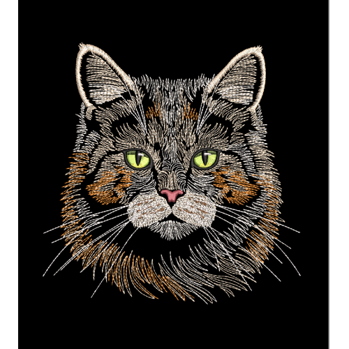 Файл вышивки Кот строчкой