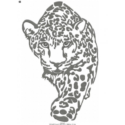 Файл вышивки Леопард одноцветный