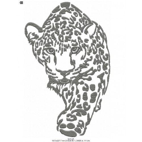 Файл вышивки Леопард одноцветный