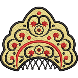 Кокошник жёлто-красный