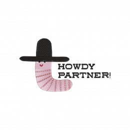 Файл вышивки Червяк ковбой Howdy Partner