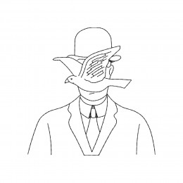 Файл вышивки Человек в котелке / Рене Магритт