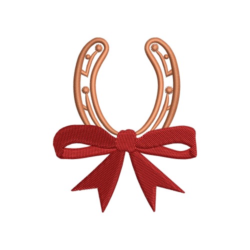 Файл вышивки Подкова с бантиком