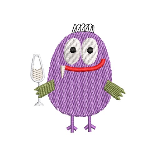 Файл вышивки Птичка с шампанским