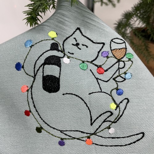 Файл вышивки Кот-сомелье (Новогодняя версия)