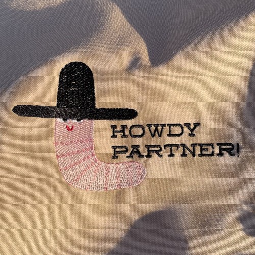 Файл вышивки Червяк ковбой Howdy Partner