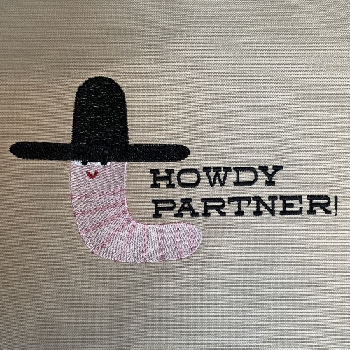 Файл вышивки Червяк ковбой Howdy Partner