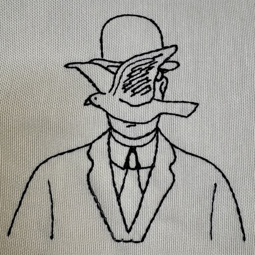 Файл вышивки Человек в котелке / Рене Магритт